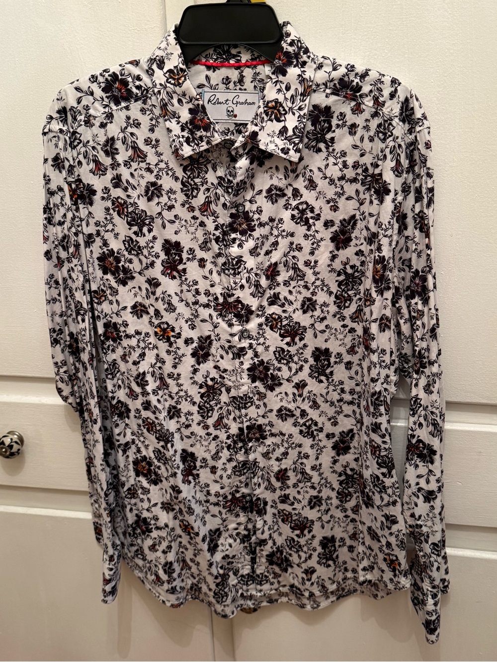 Robert Graham Men’s White Floral Button-Up Shirt Large